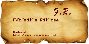 Fésüs Rózsa névjegykártya